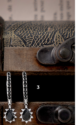 Silver Hoop Earrings with Pendant Zirconia True Romance