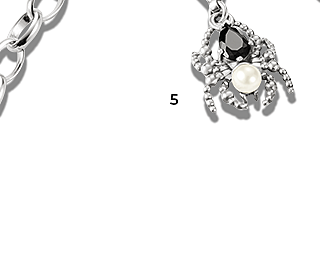 Silver Charm Pendant Spider Pearl True Romance Original
