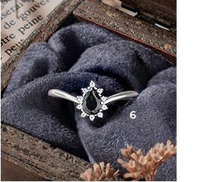 Silver Ring Black Drop Zirconia True Romance