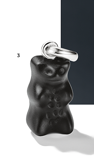 Charm pendant Goldbears in black Connect silver