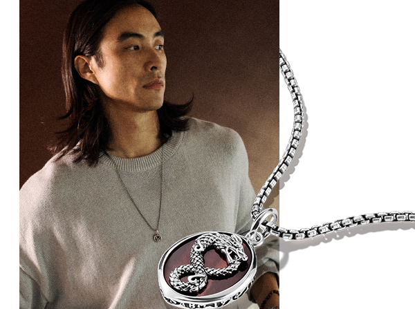 Dragon pendant with red tiger's eye