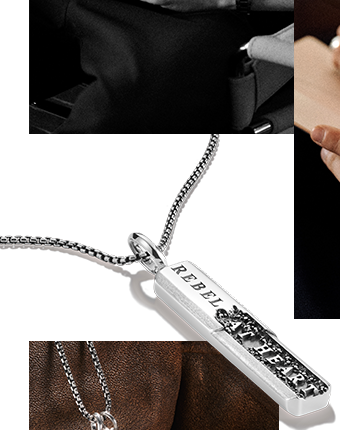  "REBEL AT HEART" pendant