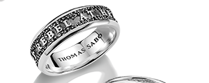 Rebel Icons band ring with REBEL AT HEART lettering