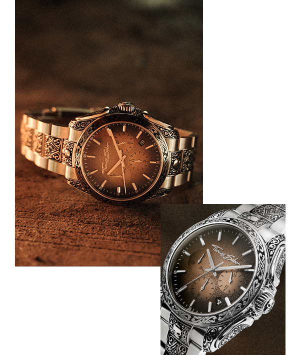  Rebel at Heart Engraved watch beige