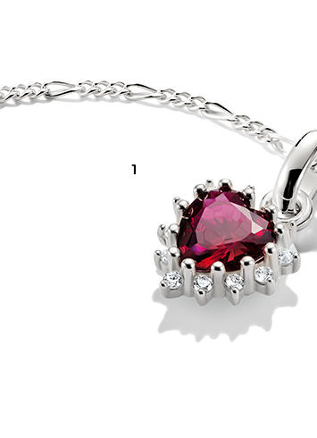 Charm pendant True Romance red heart Connect silver
