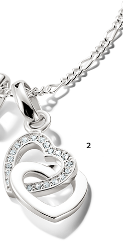 Charm pendant intertwined hearts Connect silver