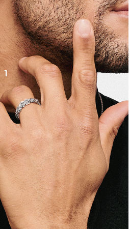 Silver Midnight Rose ring