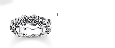 Silver Midnight Rose ring