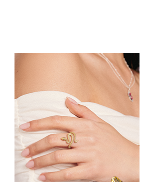 Gold-plated snake ring Tempting Romance