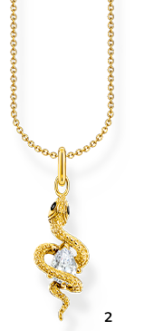 Gold-plated necklace with snake pendant Tempting Romance