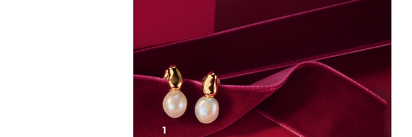 Gold-plated ear studs with freshwater pearls Natural Beauty