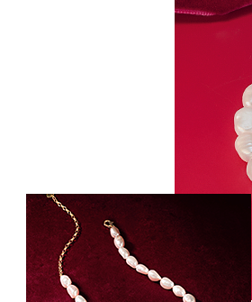 Gold-plated pearl necklace Natural Beauty