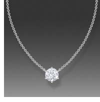 Silver necklace with white zirconia pendant