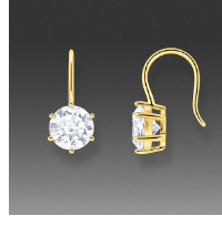 Gold-plated earrings with white zirconia