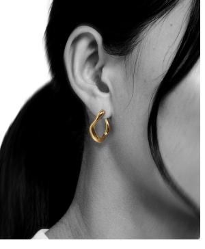 Gold-plated small hoop earrings Natural Beauty