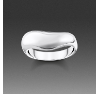 Silver ring in organic shape