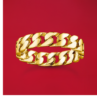 Gold-plated ring with chain links