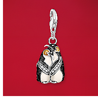 Charm pendant penguins silver