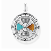 Pendant lucky charm with tiger's eye and turquoise silver