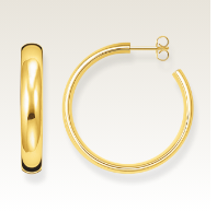 Gold-plated medium chunky hoop earrings