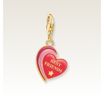 Gold-plated charm pendant in heart-shape with engraving