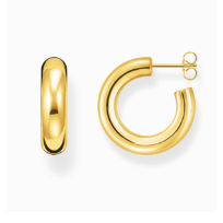 Gold-plated small chunky hoop earrings