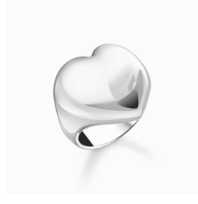 Silver ring heart-shaped