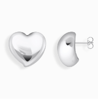 Silver earrings in heart-shape