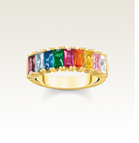 Ring colourful stones gold