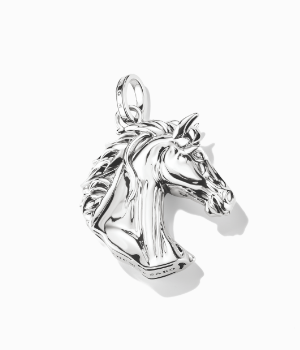 Elyndra Horse Pendant with Zirconia Blackend Silver