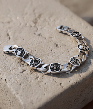 Silver Bracelet Skull Rebel Icons