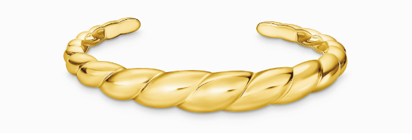 Gold-plated organic-shaped bangle