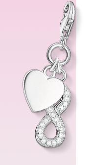 Charm pendant heart with infinity