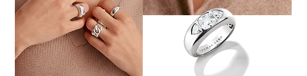 Silver Ring with White Zirconia Stones Bold Elegance