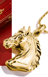 18k Gold Plated Horse Head Necklace with Zirconia Elyndra