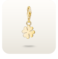 Charm pendant cloverleaf gold plated