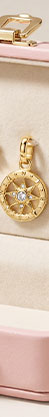 Charm pendant compass with stones Connect silver