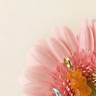 Charm pendant Goldbears in orange Connect gold-plated