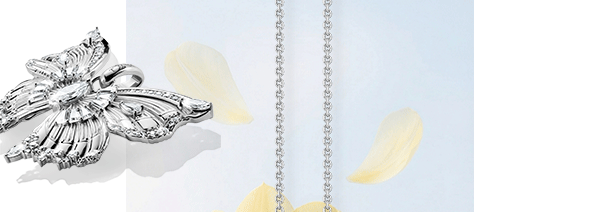 Silver pendant Butterfly Paradise with stones