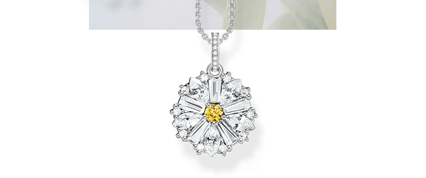 Silver flower necklace with pendant Lovely Daisy