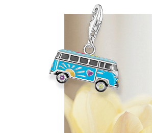 Silver Charm Pendant Volkswagen Hippie Bus Connect