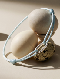 Silver Textile Bracelet Turquoise Connect