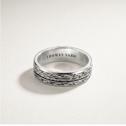 Silver Band Ring with Twisted Center Bar