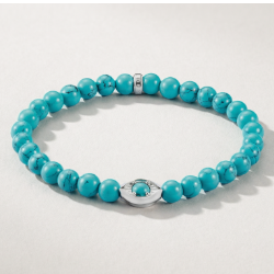 Silver Turquoise Eye Bead Bracelet Elyndra
