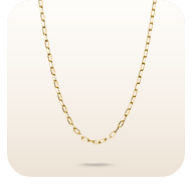 Charm necklace paperclip gold-plated