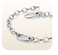 Charm bracelet with Connect link silver