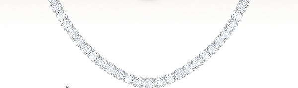 Silver necklace with white stones