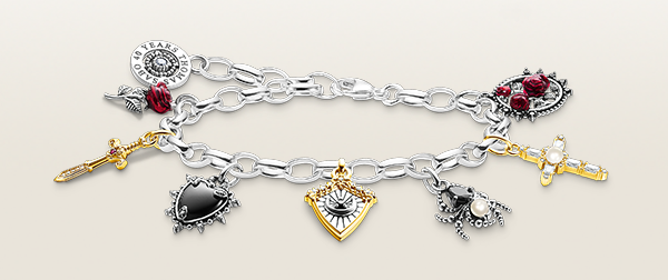 Silver bracelet with pendants True Romance