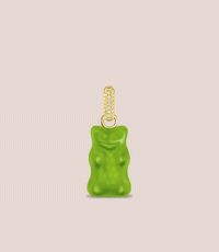 Share Large gold-plated pendant with green goldbears and zirconia