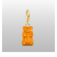 Silver charm pendant goldbears in orange